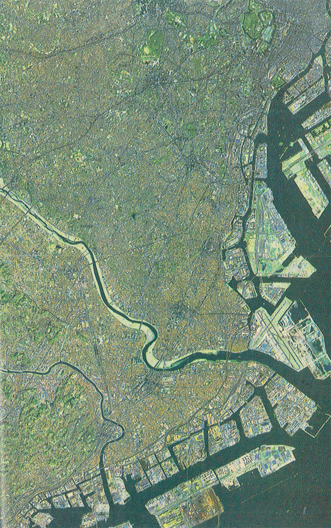 米国ランドサット衛星による東京中心部のTM画像