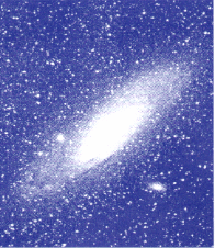 写真2　銀河，アンドロメダ大星雲。このような天体を星に分解して計算する（大阪教育大学天文台提供）